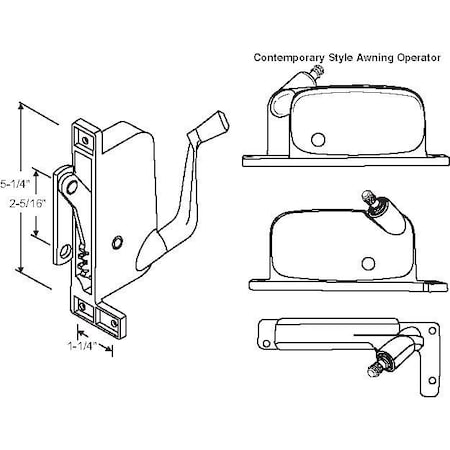 Strybuc Awning Operator White 41-3339PRW D